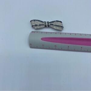 Swarovski Black and Silver Bow Brooch